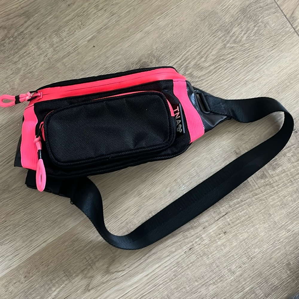 TNA black and pink fanny pack